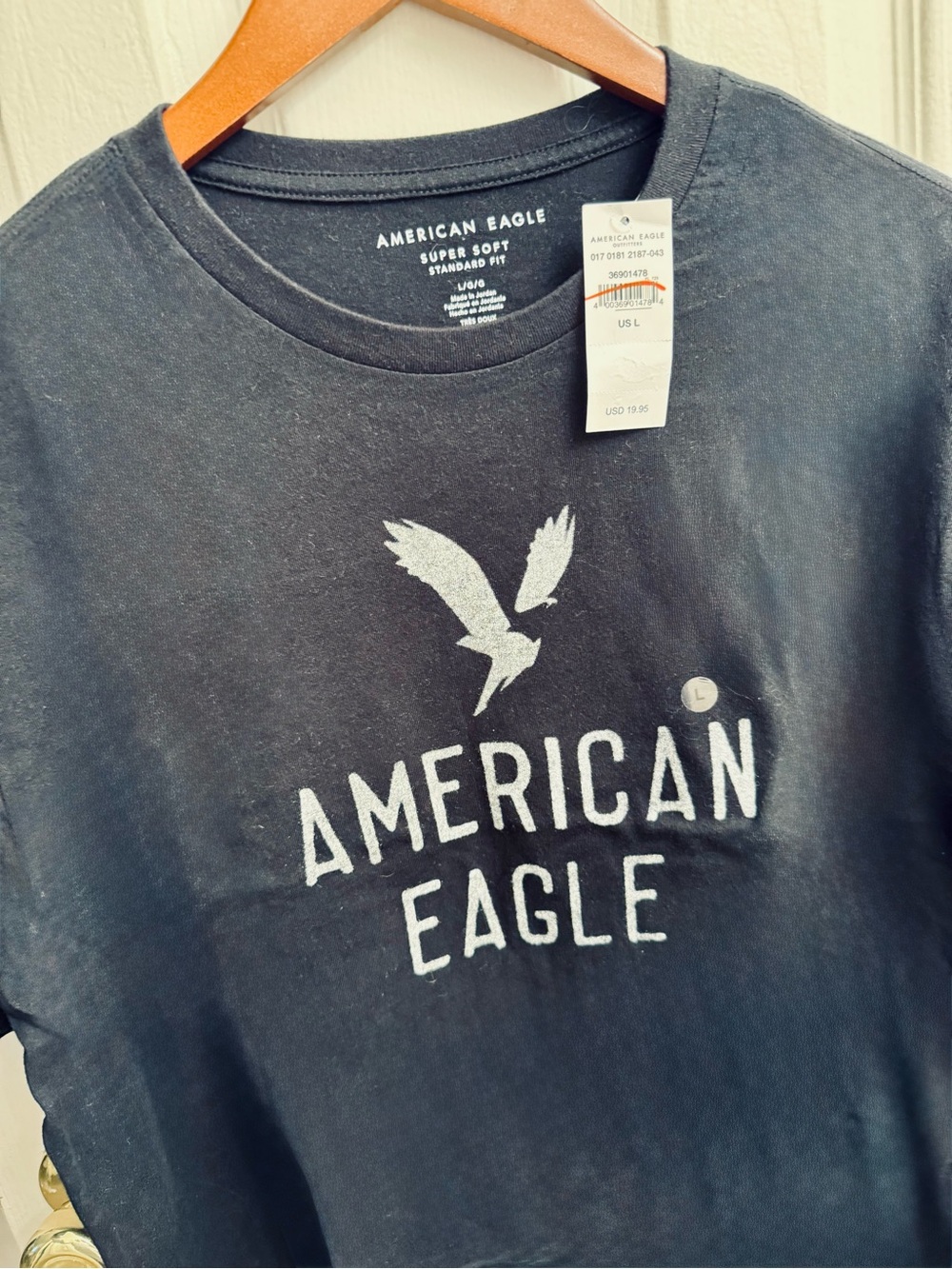 American Eagle Black Graphic Logo T‑Shirt